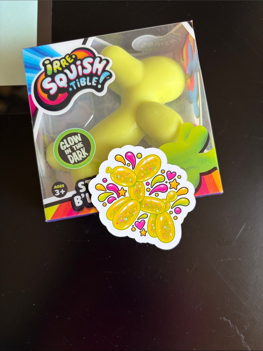 Stretchy B'loon Dog - Glow in the dark (w/ sticker freebie)
